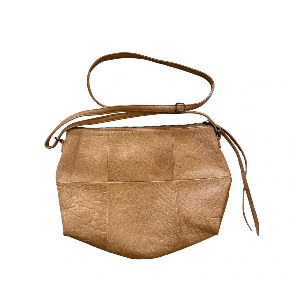 Day & Mood Molly Crossbody Bag Tan Pebble Leather Adjustable Strap